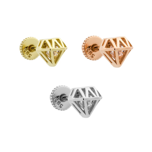 CNG Jewels - Pırlanta Desenli Altın Helix Piercing