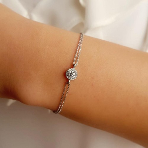 Diamond Model Small Anturaj Silver Women's Bracelet - CNG Jewels
