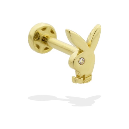Playboy Tavşan Altın Tragus Küpe - Thumbnail