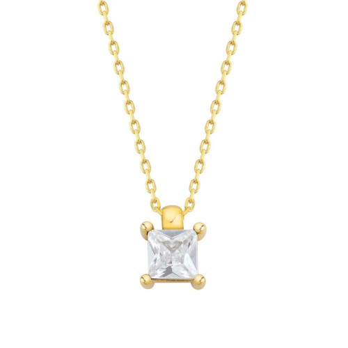 CNG Jewels - Minimal Prenses Kesim Tektaş Altın Kolye