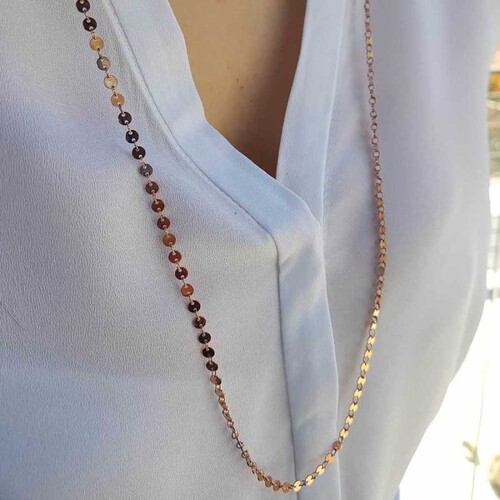 CNG Jewels - Pullu Uzun Rose Gümüş Bayan Kolye