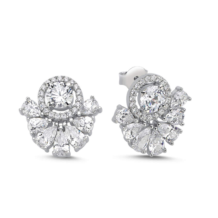 Queen Women's Silver Earrings - CNG Jewels