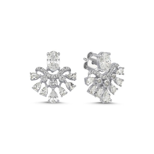 Silver Women's Earrings with Reina Stone - CNG Jewels