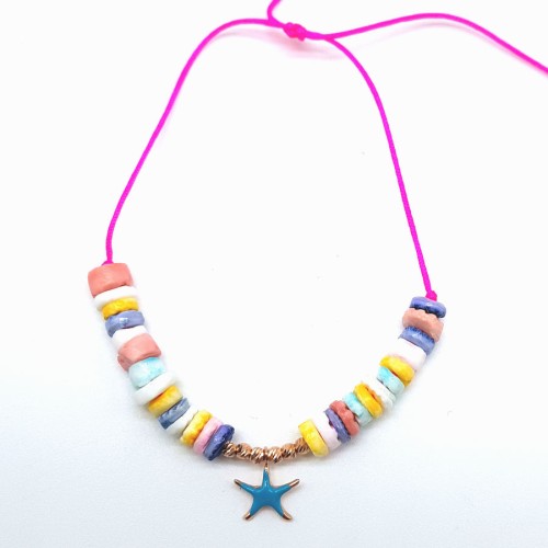 Colorful Stone Neon Blue Star String Silver Anklet - CNG Jewels (1)