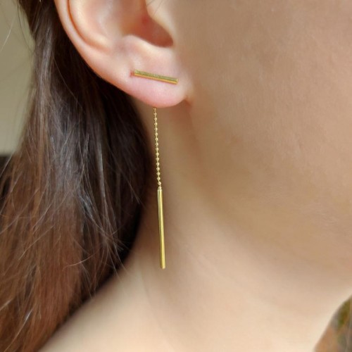 Rod Gold Silver Women's Earrings - 1