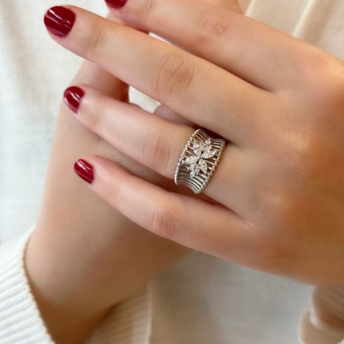 Rosa Jaula Silver Women's Ring - 4