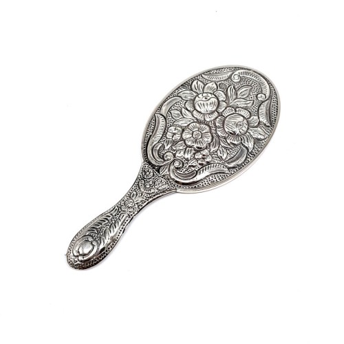 CNG Jewels - Rose Pattern Silver Hand Mirror No 2