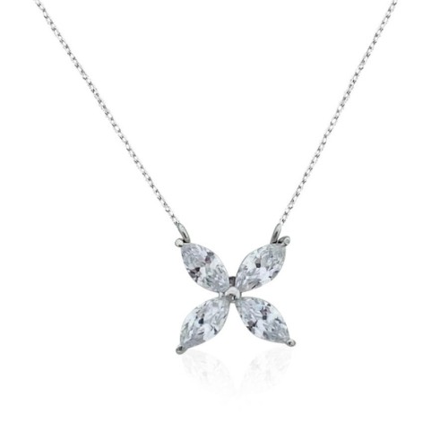 Marquise Roza Women's Silver Necklace - CNG Jewels