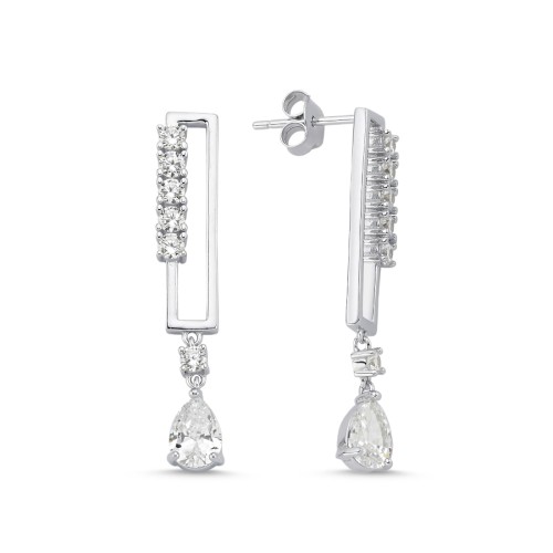 Beyoncé Women's Silver Dangle Earrings - CNG Jewels