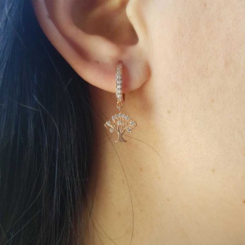 CNG Jewels - Sallantılı Hayat Ağacı Gümüş Bayan Küpe