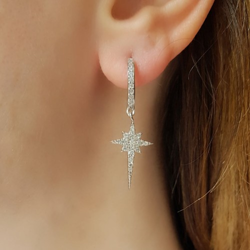 Dangling Pole Star Silver Women's Earrings - CNG Jewels (1)