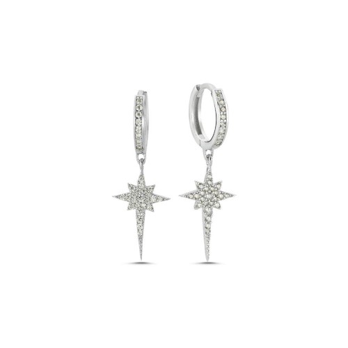 CNG Jewels - Sallantılı Kutup Yıldızı Gümüş Bayan Küpe