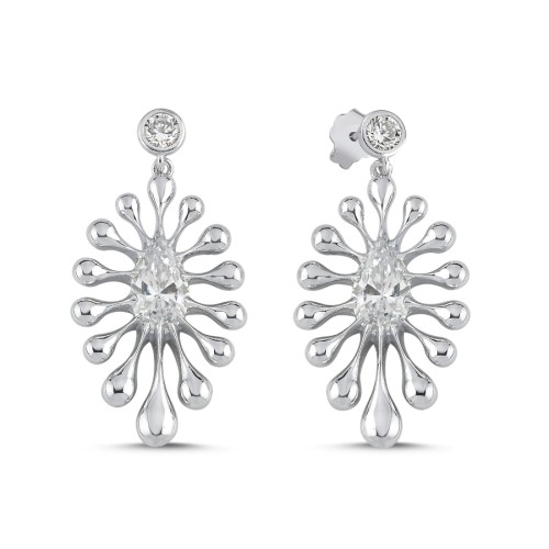 Lucia Stone Dangled Silver Women's Earrings - CNG Jewels