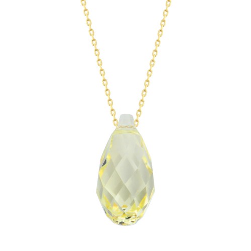 Yellow Swarovski Crystal Gold Women's Necklace - 1