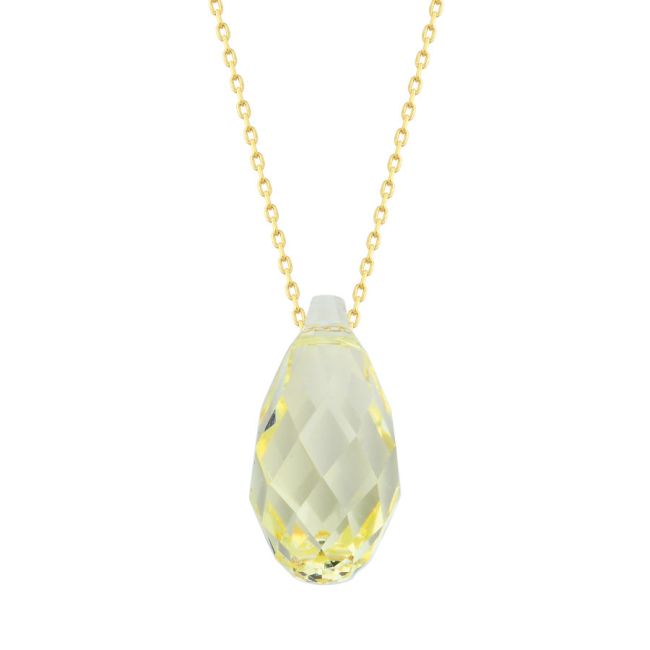 Yellow Swarovski Crystal Gold Women's Necklace - 1