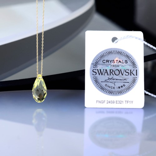 Yellow Swarovski Crystal Gold Women's Necklace - 2