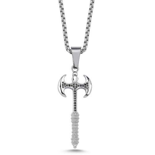 Battle Axe Steel Men's Necklace - CNG Jewels