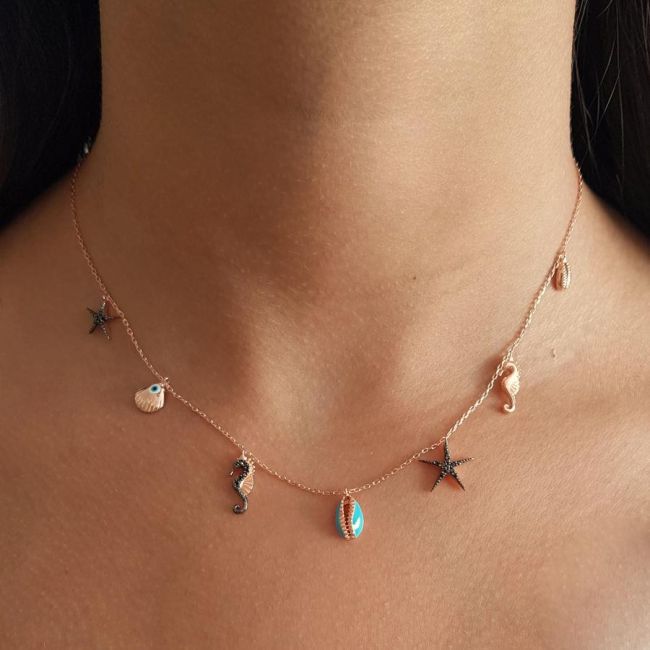 Sea Rose Women's Silver Necklace - 1