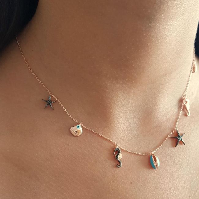 Sea Rose Women's Silver Necklace - 3