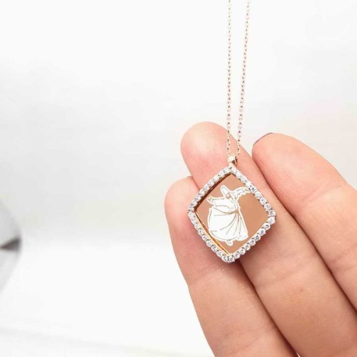 Semazen Rose Gümüş Kadın Kolye - 2