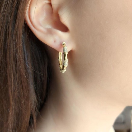 Serpente Hoop Gold Silver Women's Earrings - 1