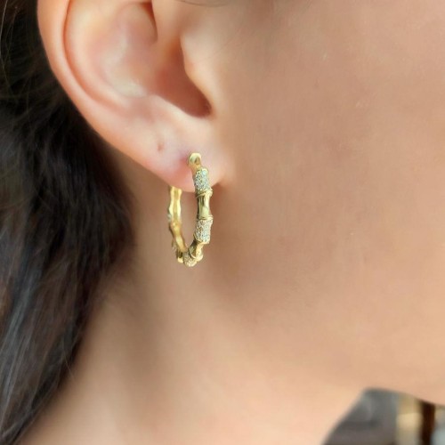 Serpente Hoop Gold Silver Women's Earrings - 2