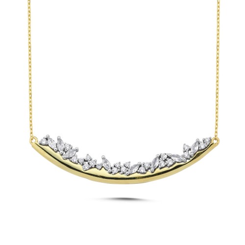 CNG Jewels - Shiny Markiz Yay Plaka Tasarım Kadın Gümüş Kolye