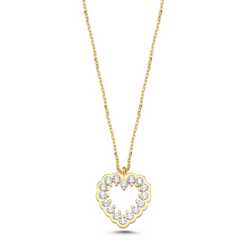 CNG Jewels - Shiny Taşlı Kalp Altın Kolye