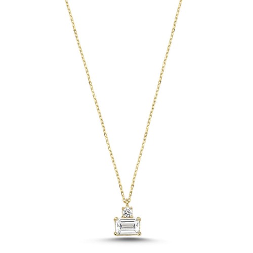 CNG Jewels - Side Baget Tektaş Minimal Altın Kolye