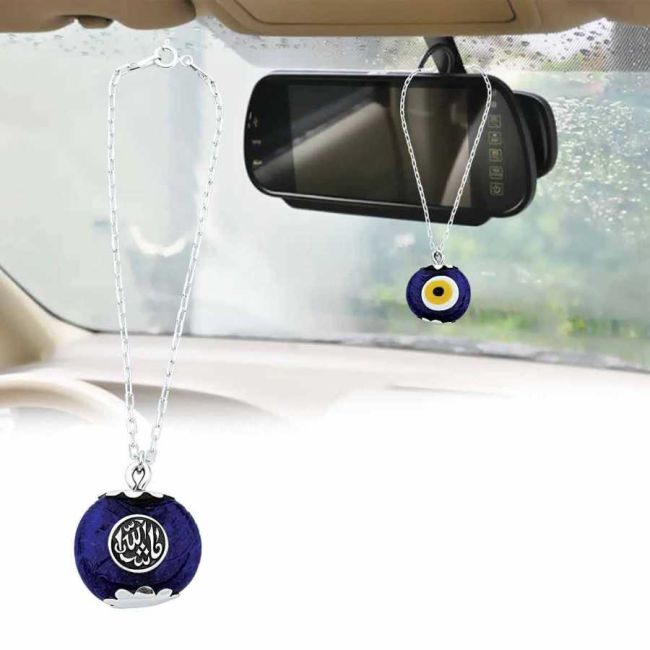  Silver Evil Eye Bead for Car with Mashallah Written