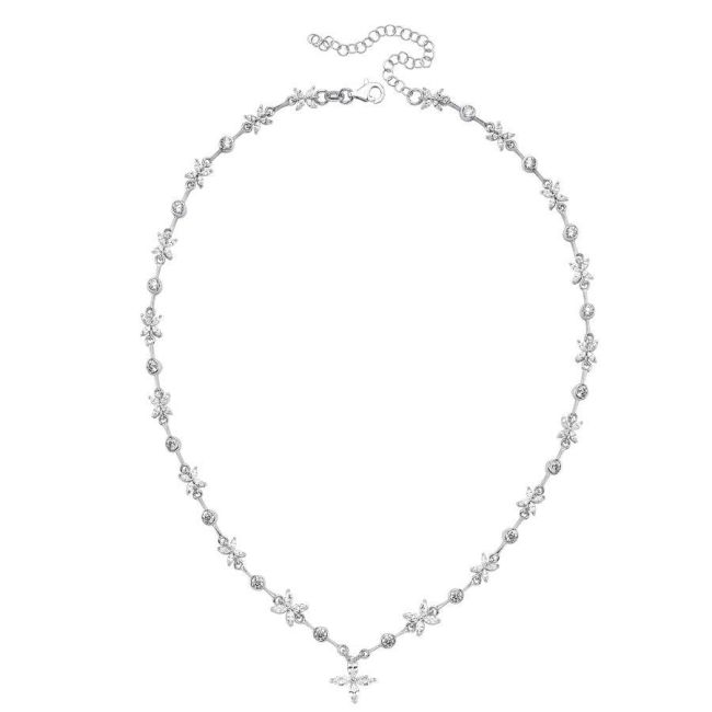 Sequential Marquise Rose Gold Women's Silver Necklace - 2