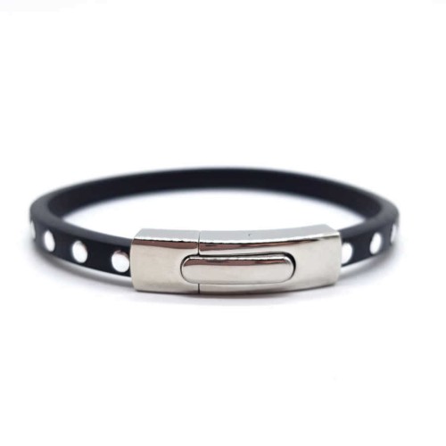 Black Silicone Steel Men's Bracelet - CNG Jewels