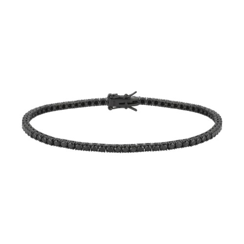 Siyah Taşlı Su Yolu Gümüş Erkek Bileklik - CNG Jewels (1)