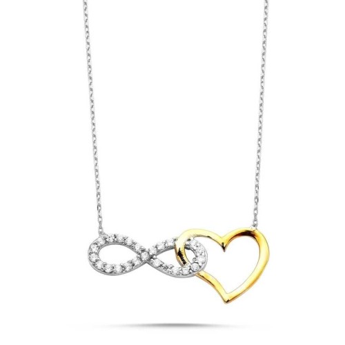 Infinity Heart Silver Women's Necklace - CNG Jewels
