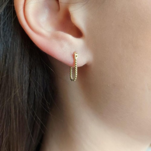 CNG Jewels - Spiral Rectangle Hoop Earrings