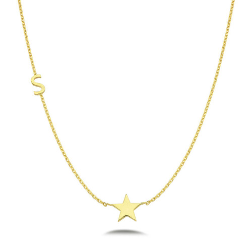 CNG Jewels - Starry Personalized Letter Silver Necklace 