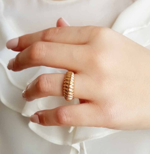 CNG Jewels - Striped Gold Ring