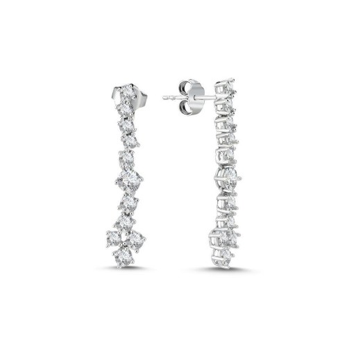 Suyolu Işık Seli Gümüş Abiye Küpe - CNG Jewels