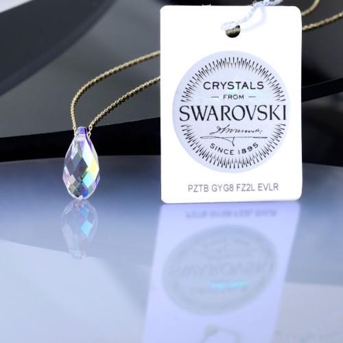 Swarovski Crystal Altın Kolye - Thumbnail