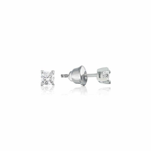 CNG Jewels - Swarovski Taşlı Dört Tırnak Küçük Tektaş Gümüş Küpe