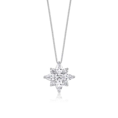 CNG Jewels - Swarovski Taşlı Kutup Yıldızı Gümüş Bayan Kolye