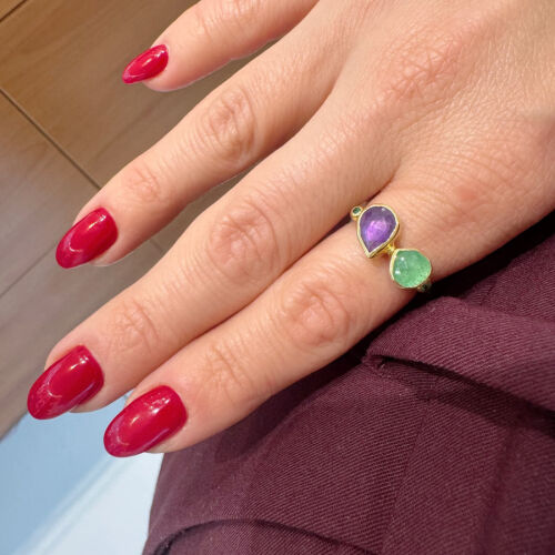 Tasarım Ametist Aventurin Kadın Gümüş Yüzük - CNG Jewels (1)