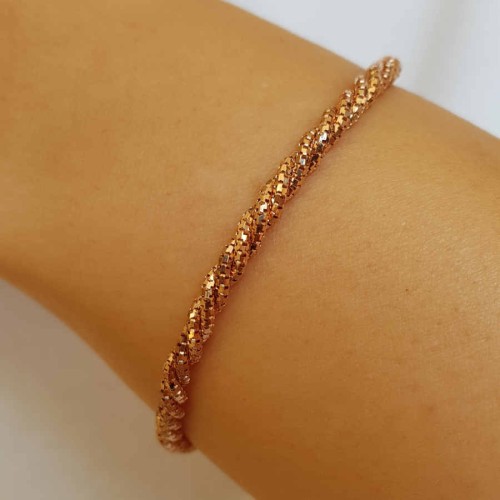 Tasarım Burgu Zincir Rose Kadın Gümüş Bileklik - CNG Jewels (1)