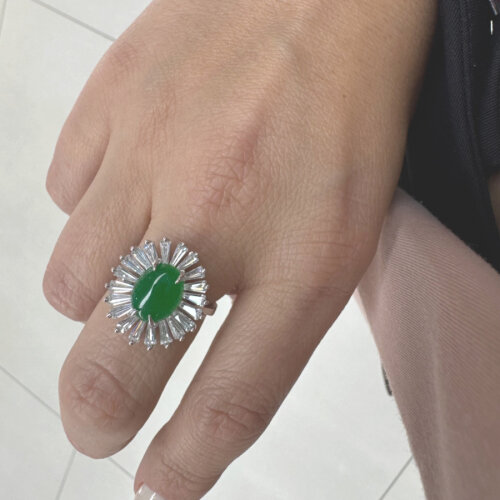 Designed Ceyt Stone Daisy Women's Silver Ring - CNG Jewels (1)