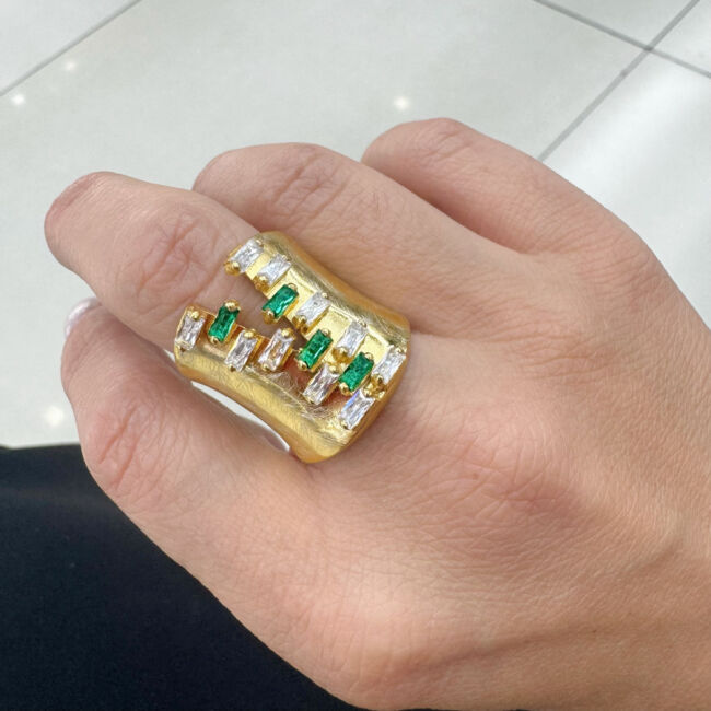 Tasarım Esmeralda Korse Gümüş Yüzük - 2