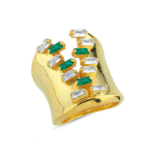 Tasarım Esmeralda Korse Gümüş Yüzük - 1