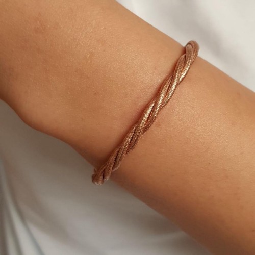 Tasarım Kalın Burgu Rose Kadın Gümüş Bileklik - 1