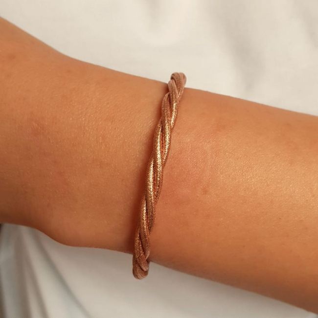 Tasarım Kalın Burgu Rose Kadın Gümüş Bileklik - 2