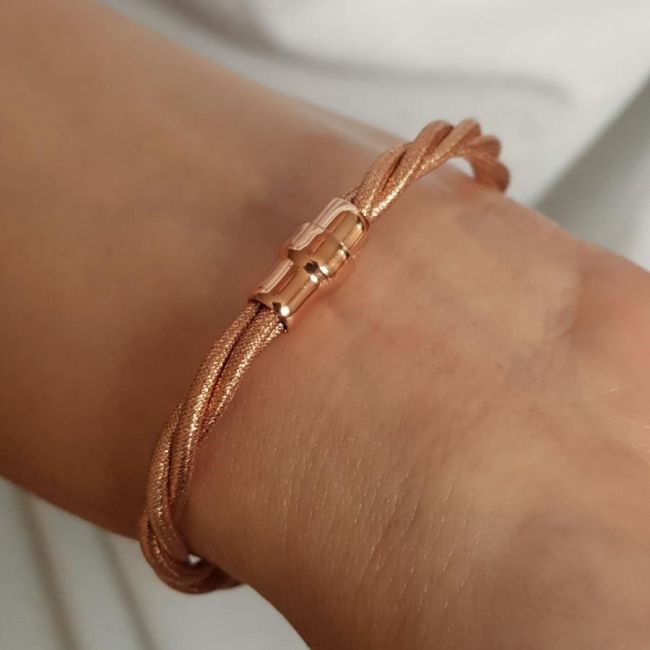 Tasarım Kalın Burgu Rose Kadın Gümüş Bileklik - 3