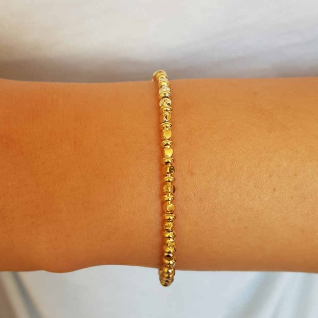 Cube Row Italian Gold Silver Women's Bracelet - 1